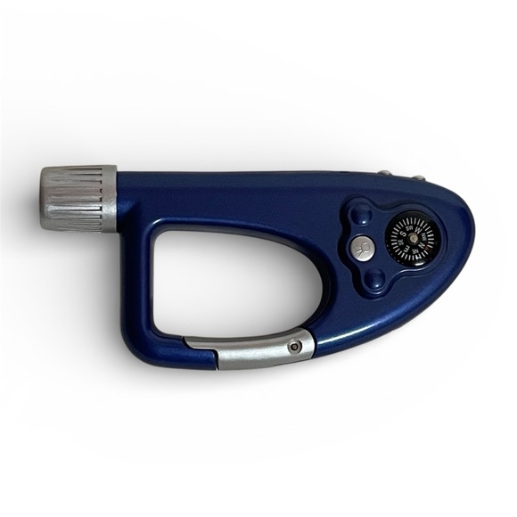 Unbranded Other - Vintage Small Blue and Silver Clip On Radio With Compass and Flashlight